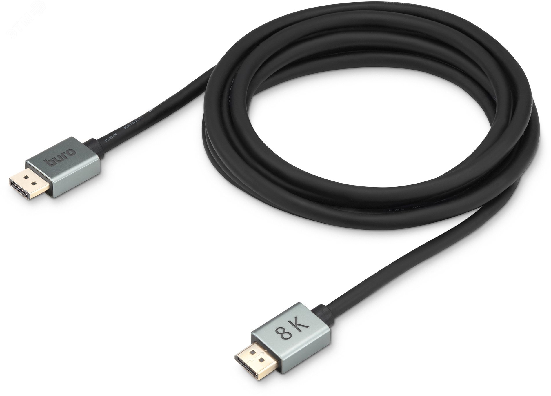 Изображение товара Кабель аудио-видео DisplayPort 1.4 3м Buro BHP-DPP-1.4-3G черный