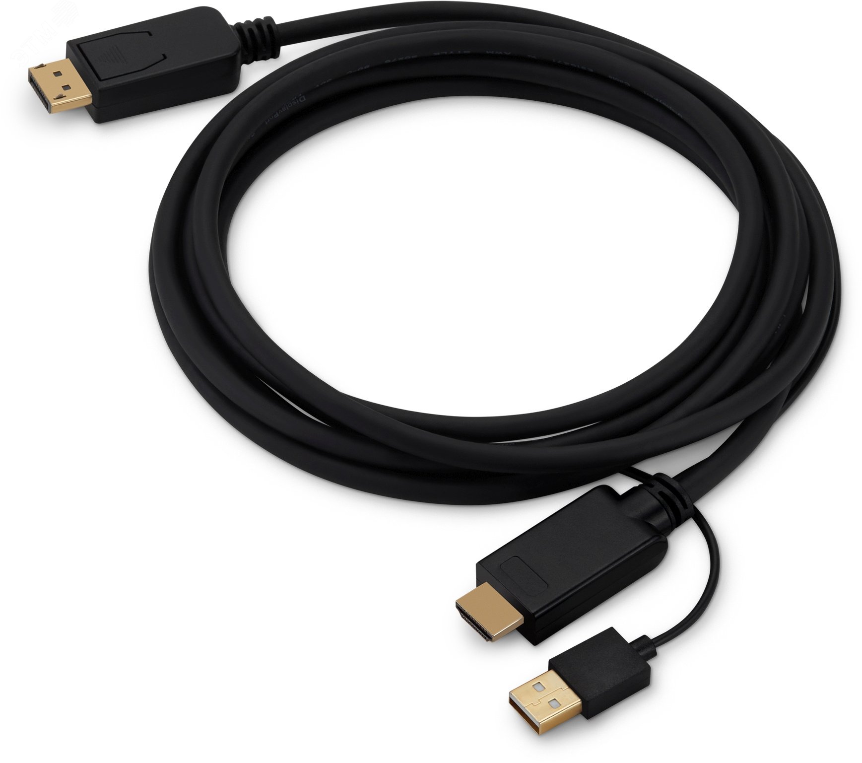 Изображение товара Кабель аудио-видео HDMI - DisplayPort 3м черный Buro