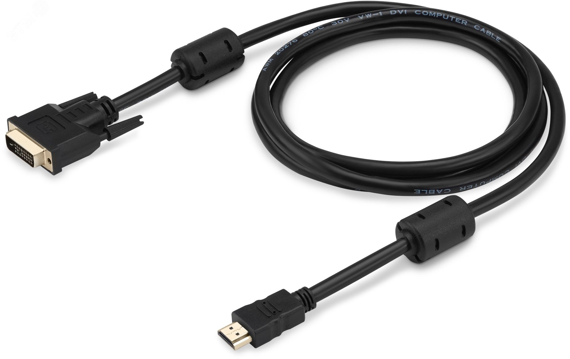 Изображение товара Кабель HDMI m DVI-D m 1,8 м черный HDMI-19M-DVI-D-1.8M Buro
