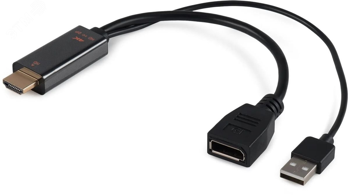 Изображение товара Переходник HDMI мужской - DisplayPort женский Buro BU-HDMI(M)-DP(F) черный 0.1м