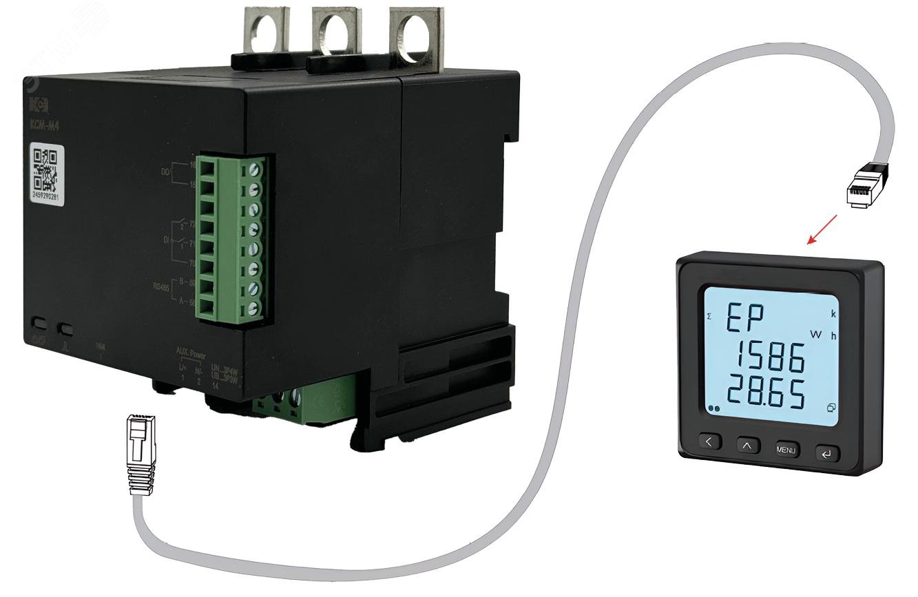 Изображение товара Прибор мониторинга и учета электроэнергии М-М4-125А с дисплеем 72x72мм встроенный трансформатор ток
