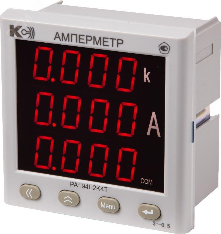 Изображение товара Цифровой амперметр PA194I-2K4T 3-канальный с RS-485 и настройкой диапазона