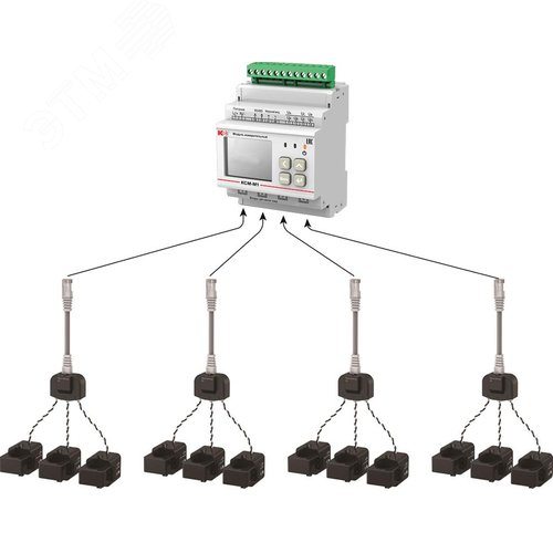 Изображение товара Прибор многоточечного мониторинга электроэнергии КСМ-М1-2-2-1-400А-380В-12 (шт)