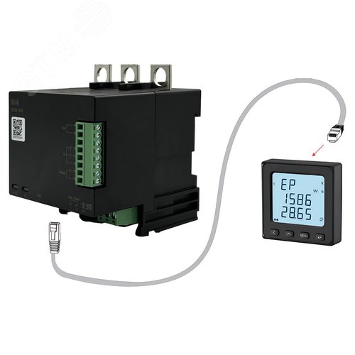 Изображение товара Прибор мониторинга и учета электроэнергии М-М4-630А со встроенным трансформатором тока с дисплеем D9 96x96мм (шт)