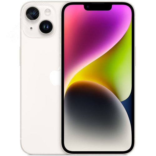 Изображение товара Смартфон iPhone 14 A2882 128Gb, 6Gb, 1Sim 6.1'' 1170x2532, 12Mpix, iOS 16, сияющая звезда (шт)