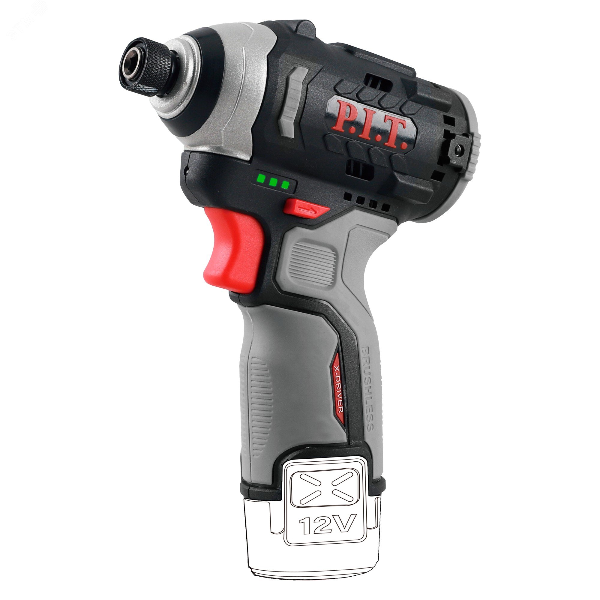 Изображение товара Аккумуляторный бесщеточный винтоверт IMPACT P.I.T. PSD12K-120A 12В 120Нм