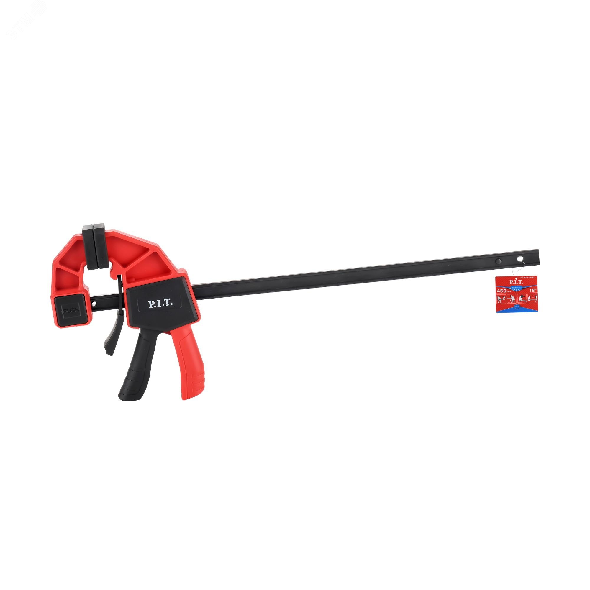 Изображение товара Струбцина быстрозажимная (пошаговый зажим 60Х450 мм, двухкомпонентная рукоятка) (шт)