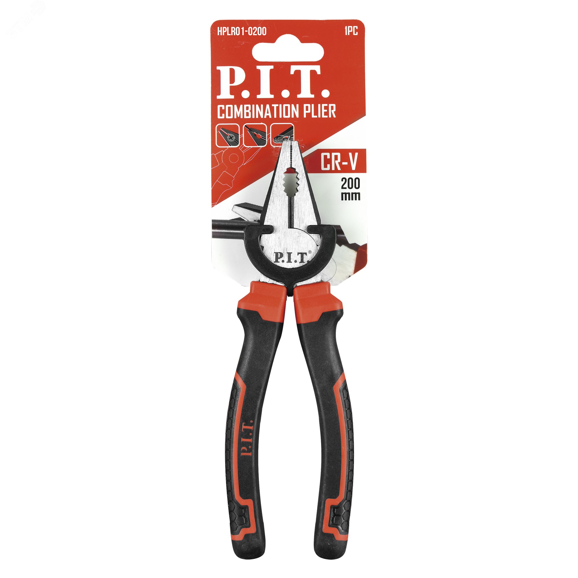 Изображение товара Плоскогубцы комбинированные P.I.T. 200 мм закаленная сталь никелевое покрытие