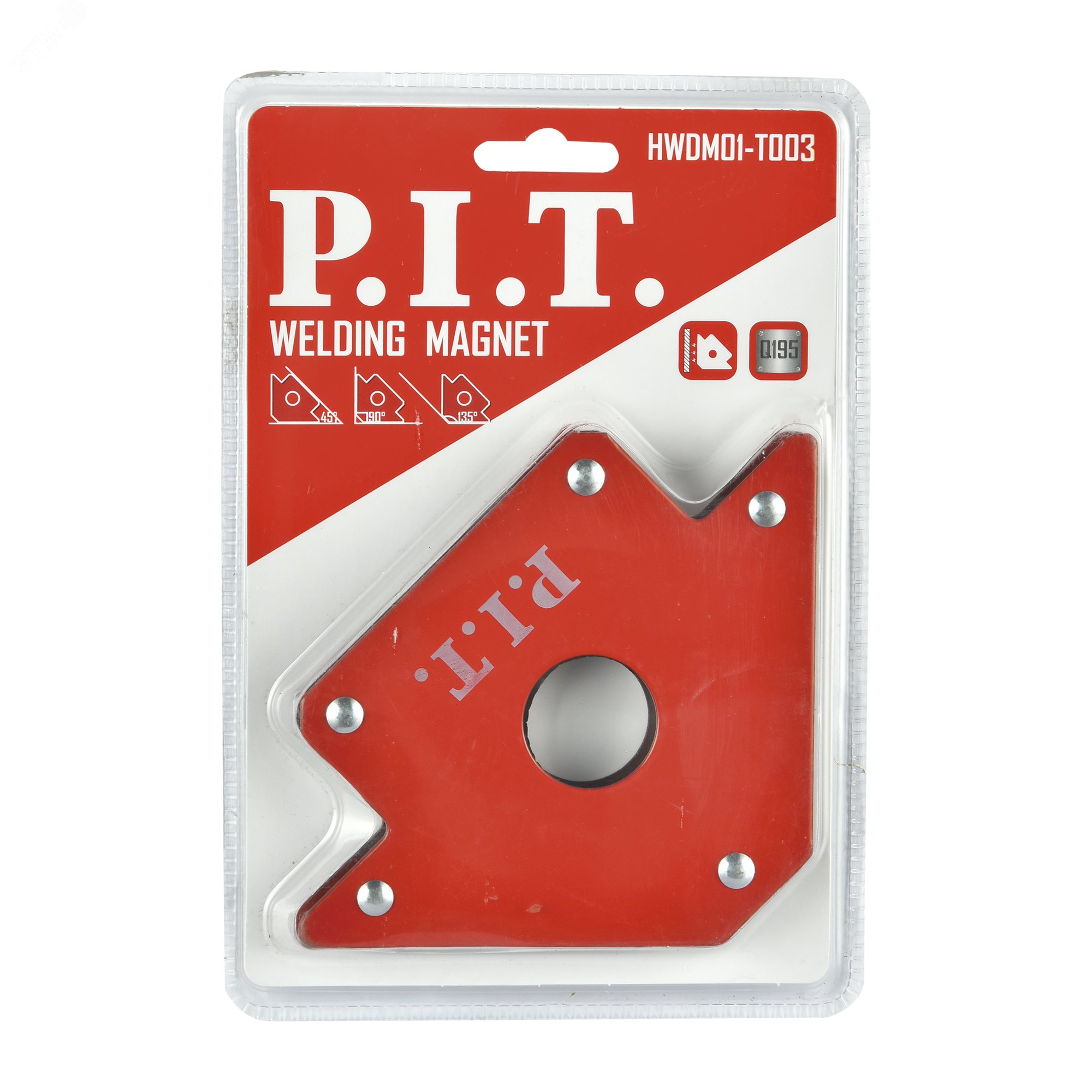 Изображение товара Уголок магнитный для сварки P.I.T. 34,0кг, 25мм, стенки 2мм, углы 45°, 90°, 135° (HWDM01-T003) (шт)