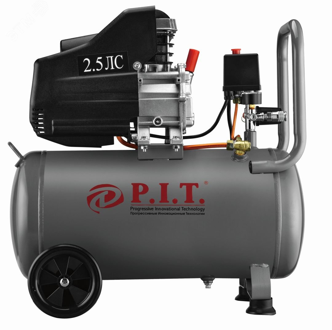 Изображение товара Электрический масляный компрессор P.I.T. PAC50-C 1.8кВт 50л 2 выхода