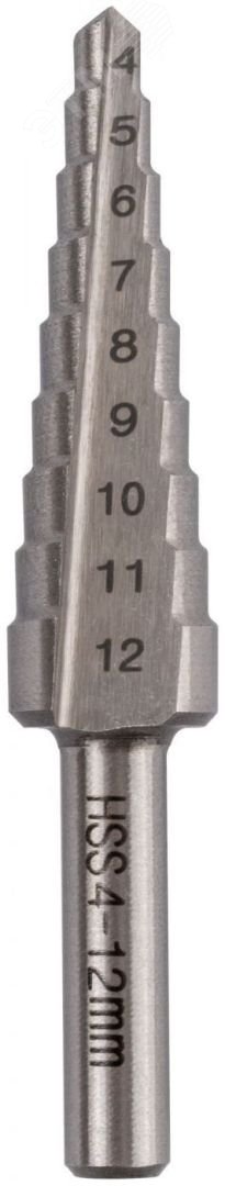 Изображение товара Сверло по металлу ступенчатое P.I.T. 4-12мм, 9 ступеней с шагом 1мм, HSS (AMED08-0412) (шт)