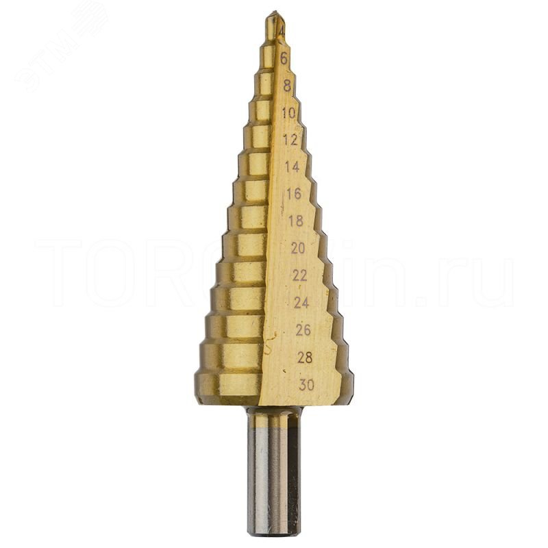 Изображение товара Сверло по металлу ступенчатое P.I.T. 4-30мм, 14 ступеней с шагом 2мм, HSS (AMED09-0430) (шт)