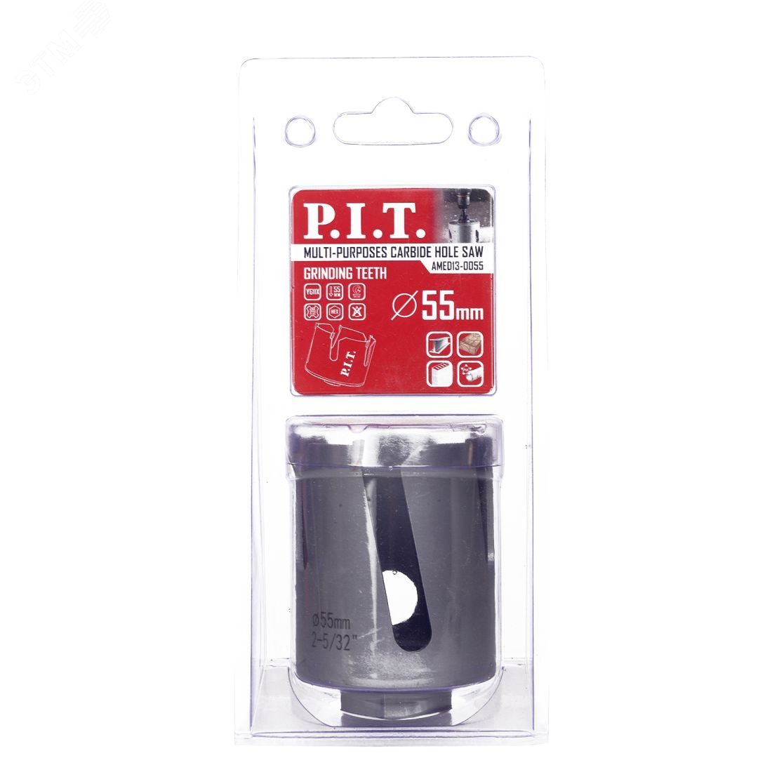 Изображение товара Коронка универсальная P.I.T. 55x55мм, TCT зуб, сухое сверление (AMED13-0055) (шт)