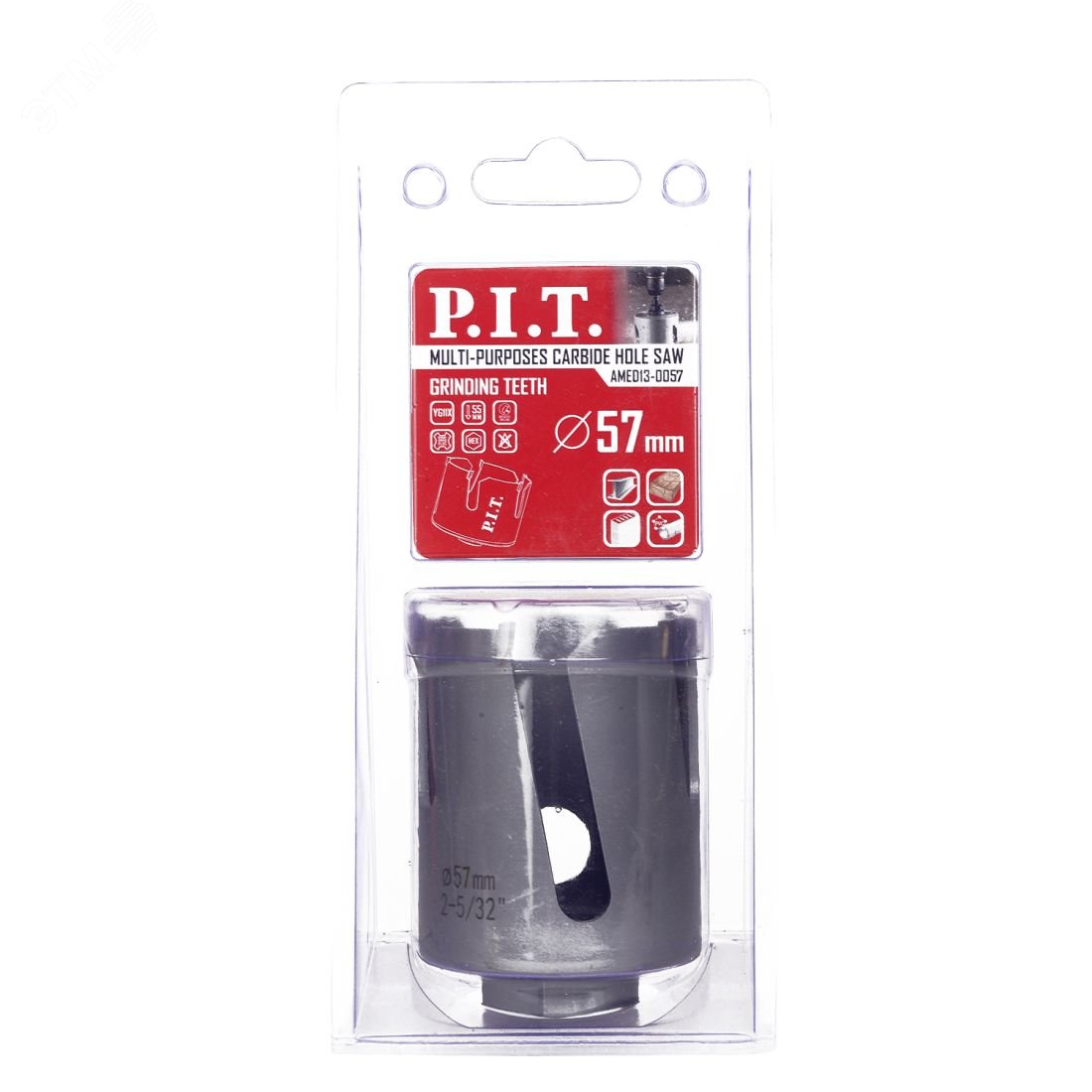 Изображение товара Коронка универсальная P.I.T. 57x55мм, TCT зуб, сухое сверление (AMED13-0057) (шт)