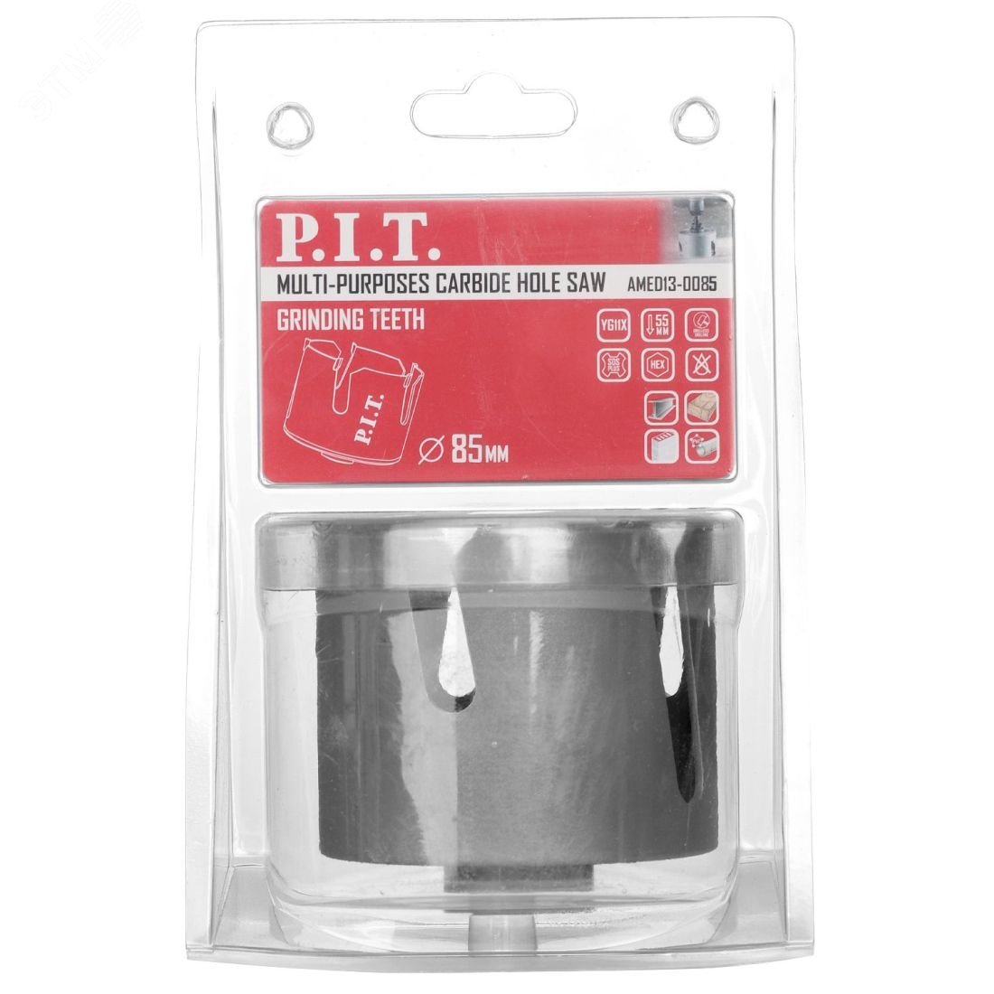 Изображение товара Коронка универсальная P.I.T. 85x55мм, TCT зуб, сухое сверление (AMED13-0085) (шт)