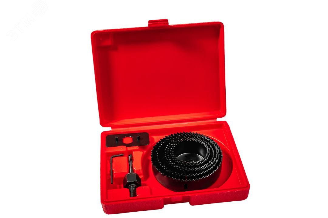 Изображение товара Набор кольцевых пил по дереву P.I.T. 7 шт, 64-127мм, глубина 25мм, адаптер, кейс (AWOD05-0007) (шт)