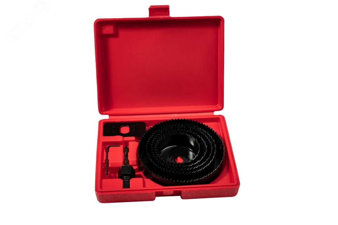 Изображение товара Набор кольцевых пил по дереву P.I.T. 8 шт, 51-102мм, глубина 25мм, адаптер, кейс (AWOD05-0008) (шт)