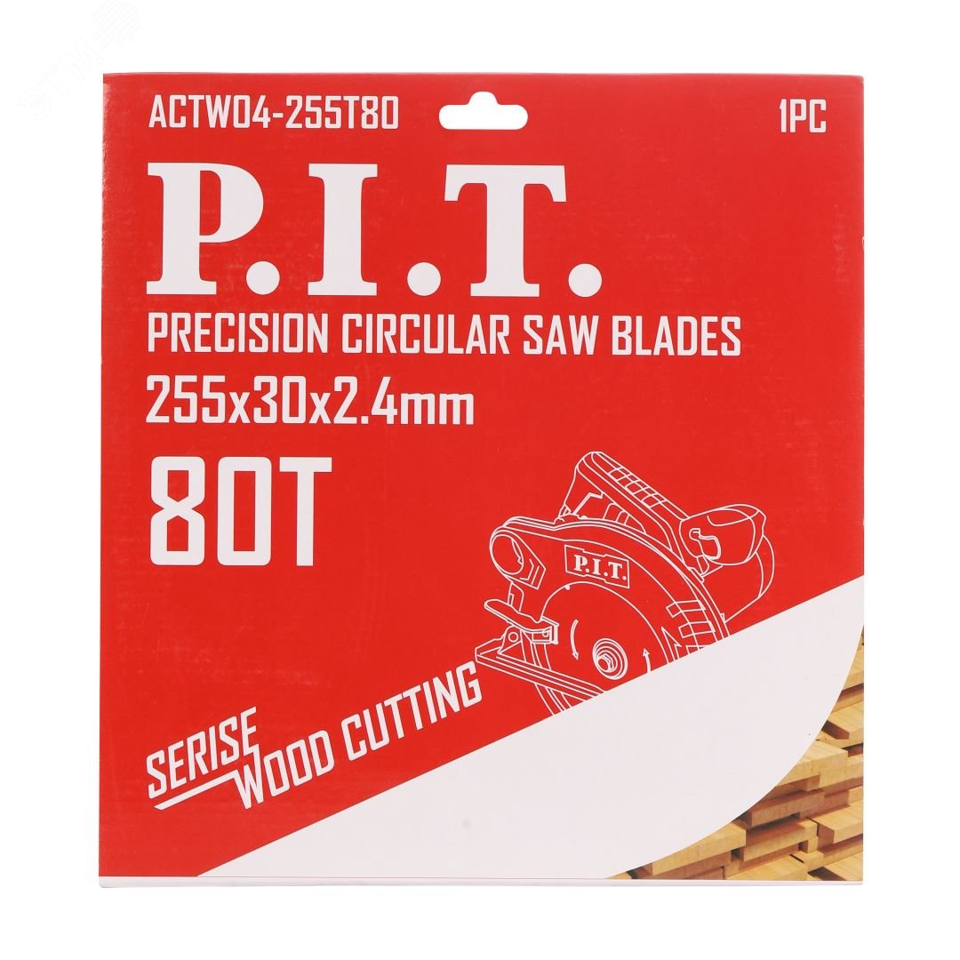 Изображение товара Диск пильный по дереву P.I.T. 255x30x2,4 мм 80T TCG для циркулярных пил