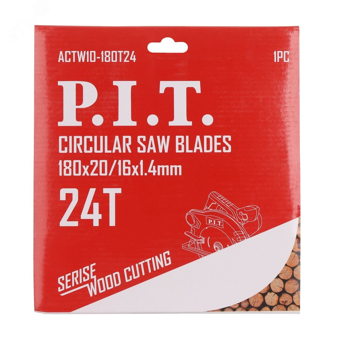 Изображение товара Диск пильный по дереву 180 мм 24T ATB P.I.T. для циркулярной пилы
