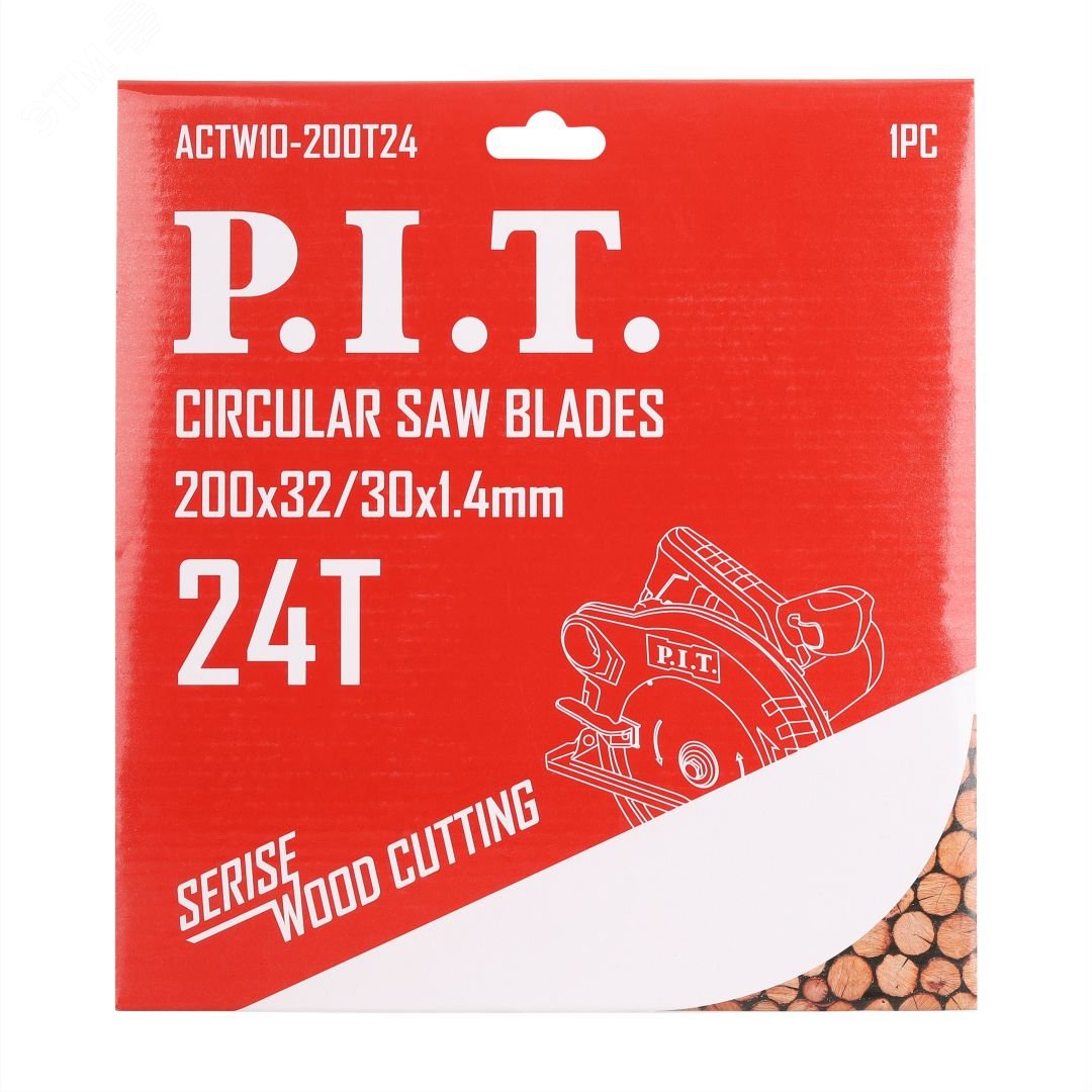 Изображение товара Пильный диск по дереву P.I.T. 200мм 24T с зубом ATB для циркулярных пил