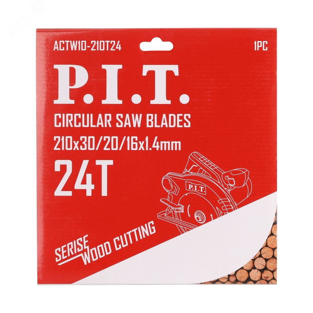 Изображение товара Диск пильный по дереву P.I.T. 210x30/20/16x2,2 мм 24T ATB для циркулярных пил