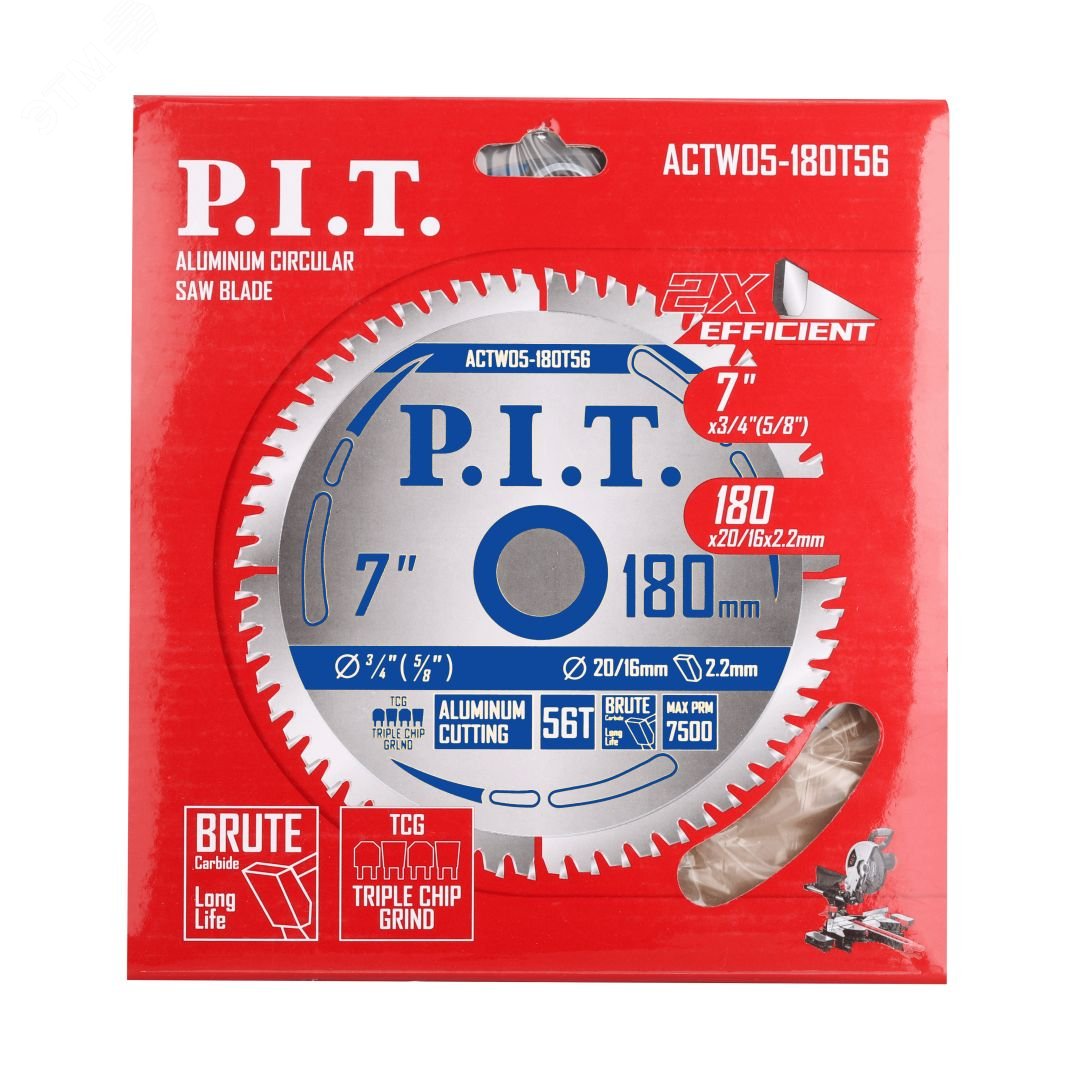 Изображение товара Диск пильный по алюминию P.I.T. 180x20/16x1,6 мм 56T TCG
