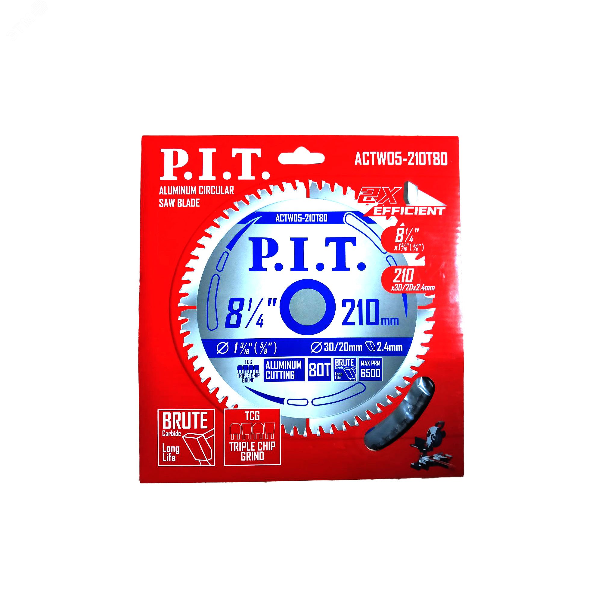Изображение товара Диск пильный по алюминию P.I.T. 210x30/20x2,2 мм 80T TCG