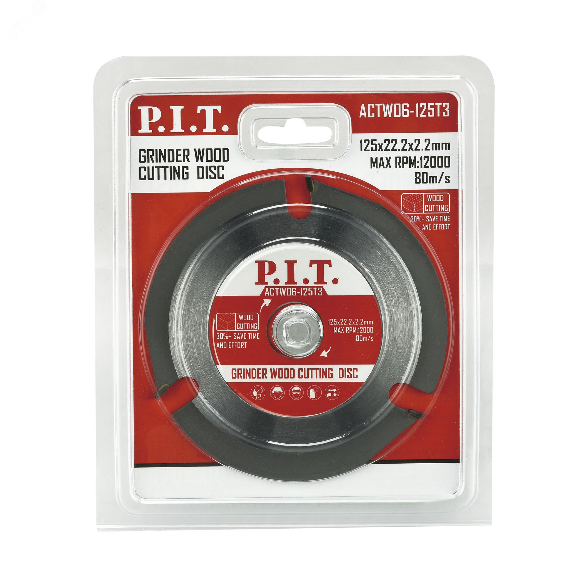 Изображение товара Диск пильный по дереву для УШМ 125 мм P.I.T. ACTW06-125T3