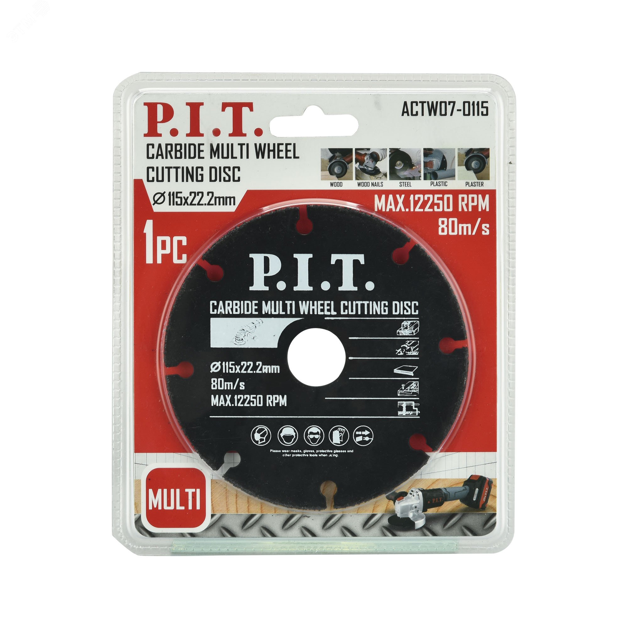 Изображение товара Диск карбидный отрезной сегментированный универсальный P.I.T. 115x22,2х1,2 мм (ACTW07-0115) (шт)