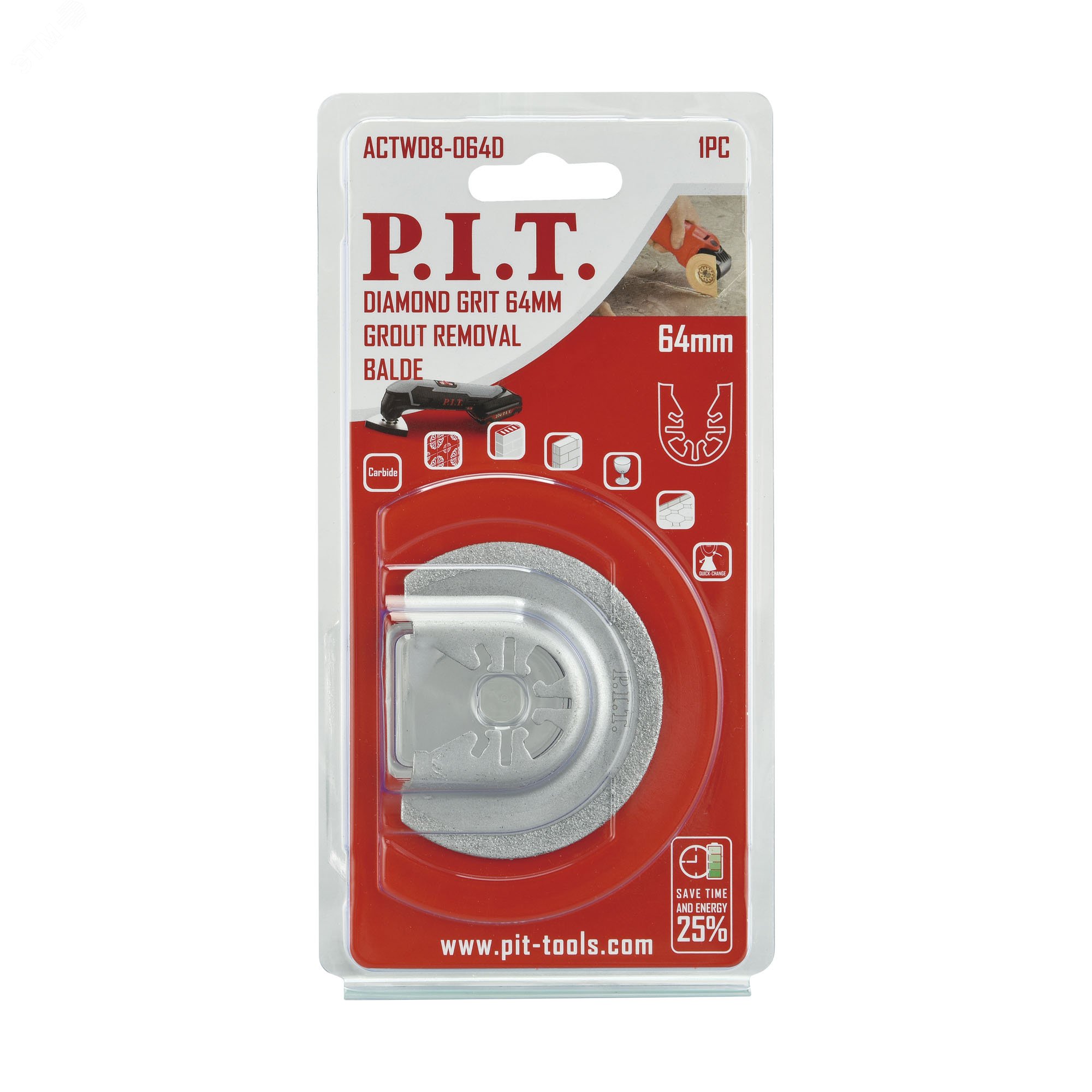 Изображение товара Насадка алмазная P.I.T. 64 мм для реноваторов для бетона керамики стекла