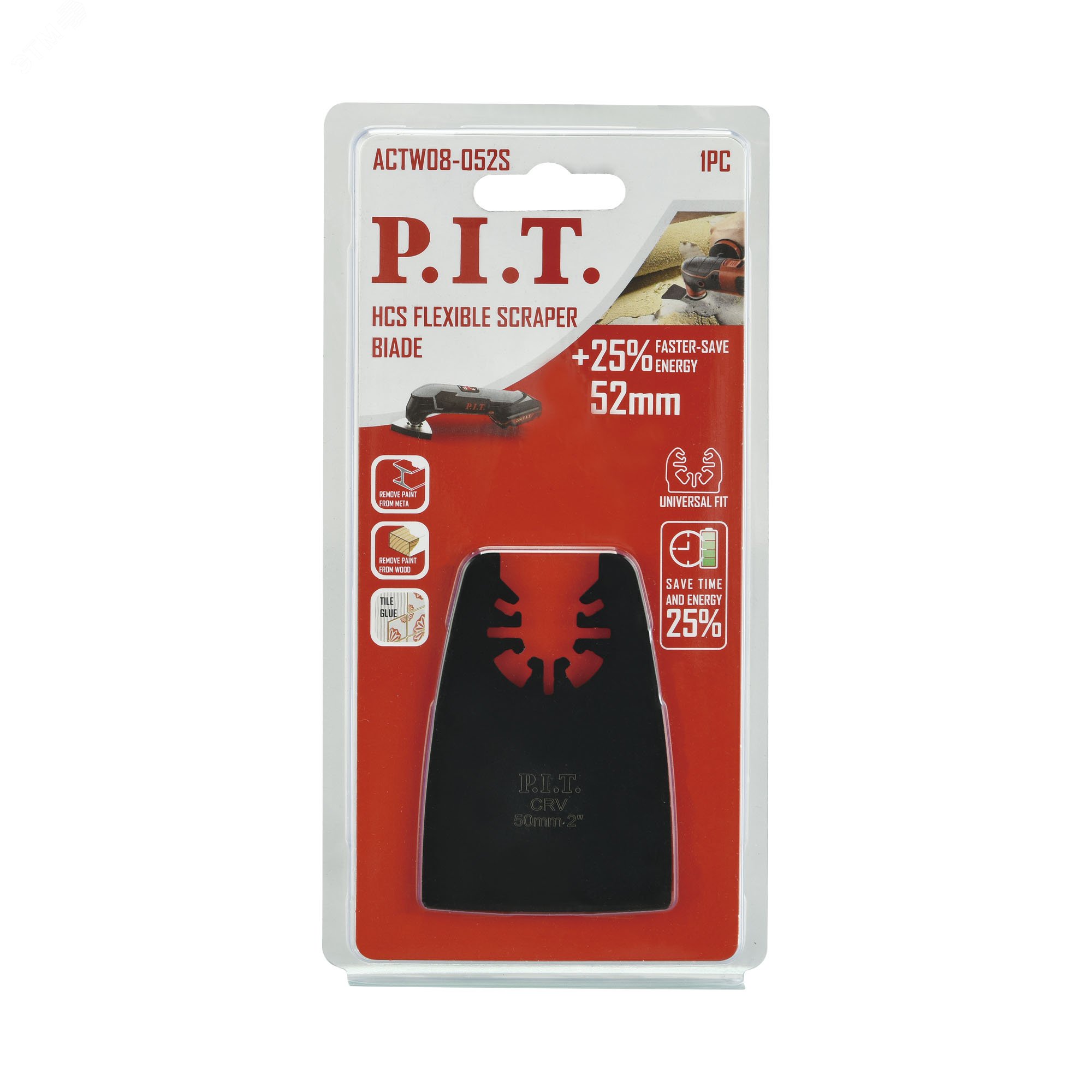 Изображение товара Насадка шабер для реноваторов 52 мм гибкая P.I.T. ACTW08-052S