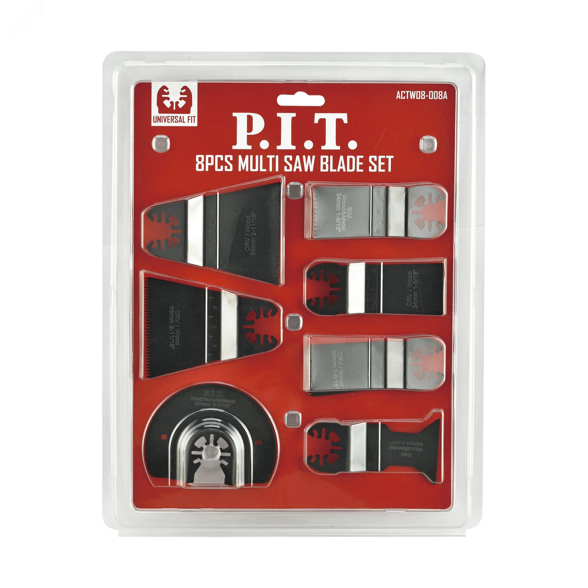 Изображение товара Набор насадок для реноваторов P.I.T. 8 шт ACTW08-008A универсальный инструмент