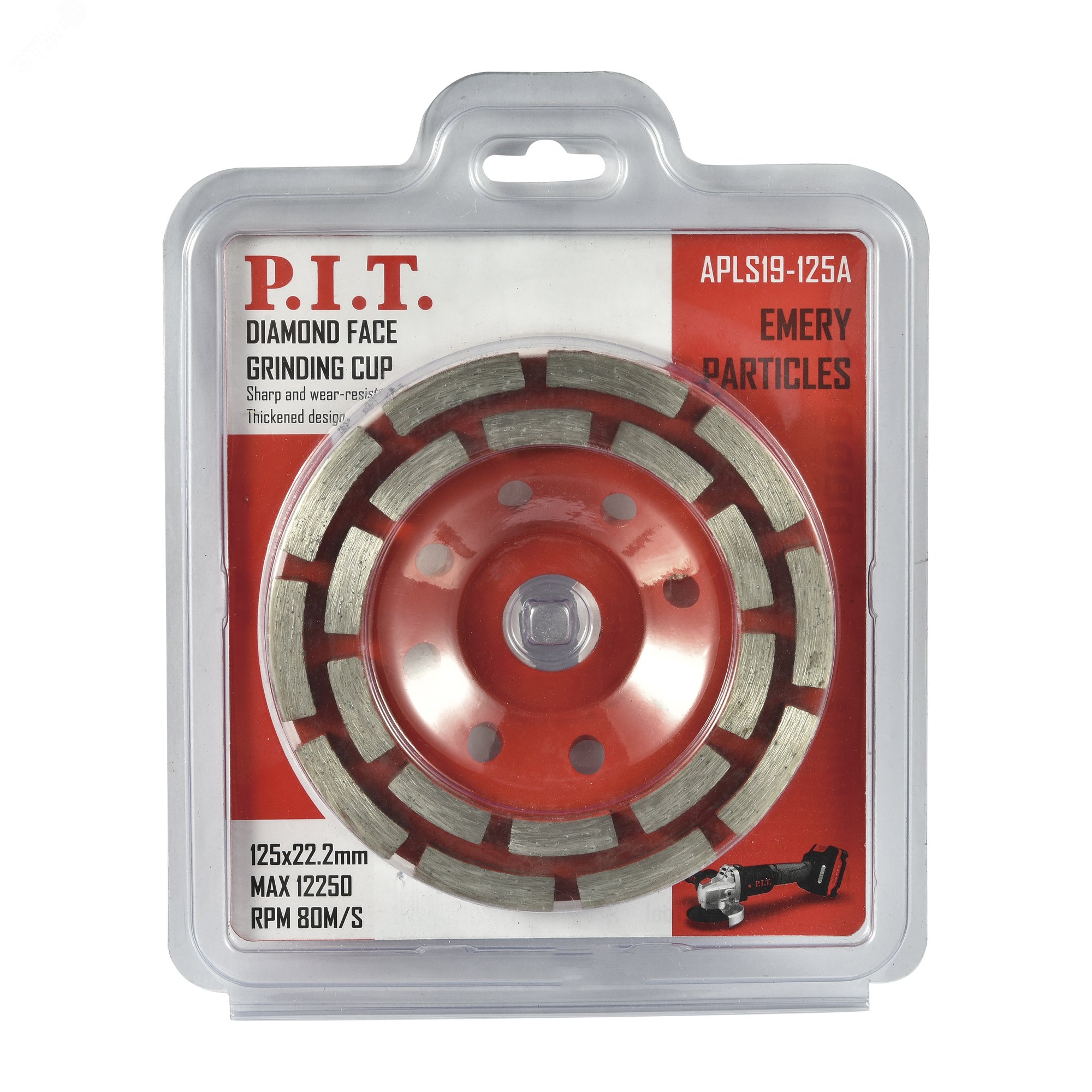 Изображение товара Чашка алмазная шлифовальная P.I.T. 125 мм APLS19-125A для бетона кирпича камня