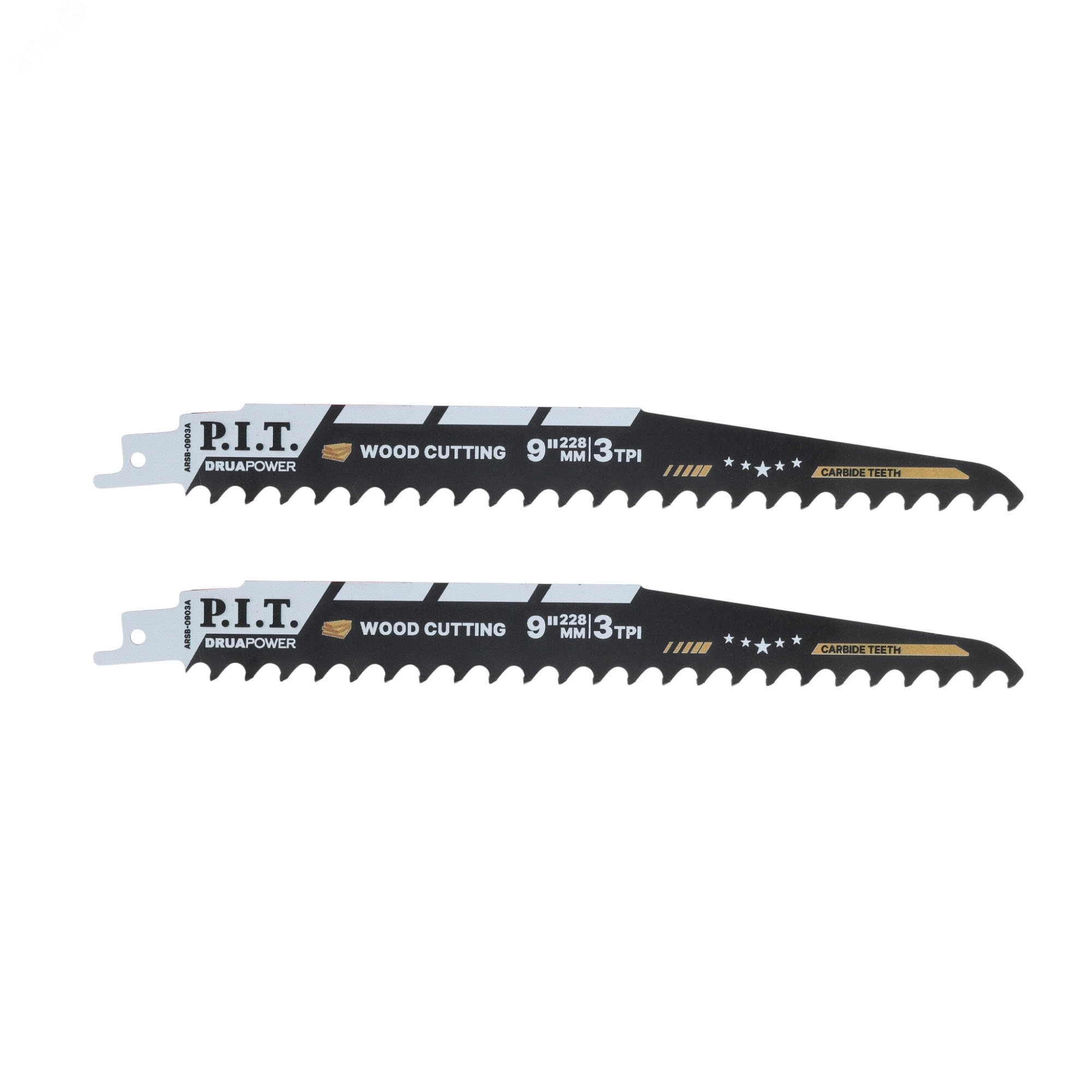 Изображение товара Полотно для сабельной пилы с карбидными зубьями 2 шт, 228х1,3мм, 3 TPI (ARSB-0903A) DRUA (шт)