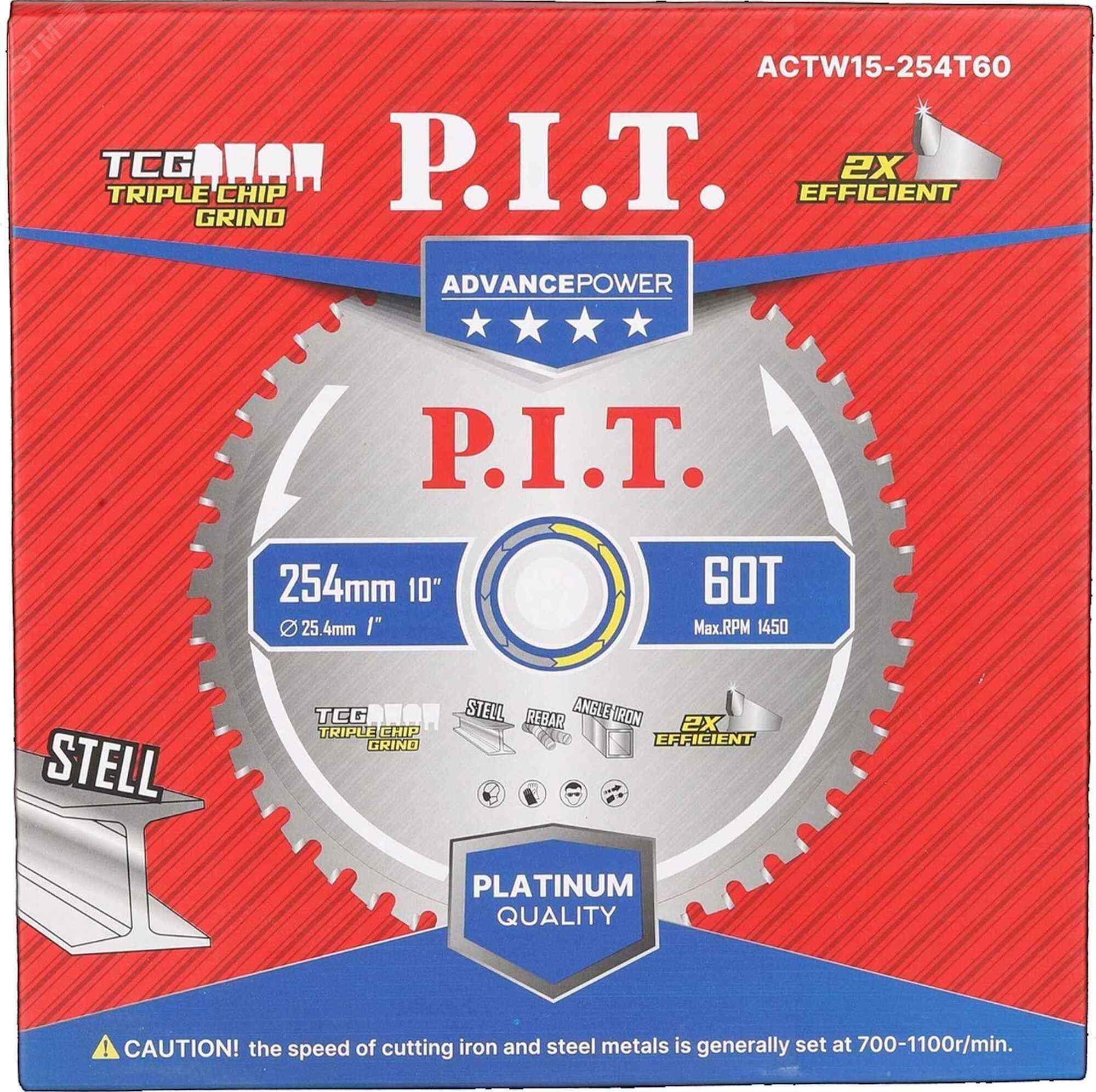 Изображение товара Диск пильный по металлу P.I.T. ADVANCE 254x25,4x1,6 мм 60T Carbide TCG 0°