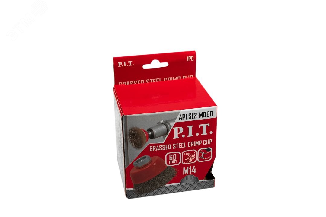 Изображение товара Кордщетка чашечная P.I.T. 60x0,3мм латунная витая проволока M14