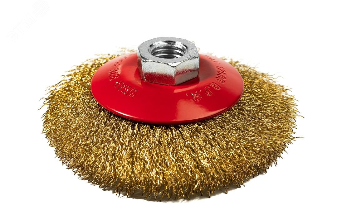 Изображение товара Коническая кордщетка P.I.T. 100x0,3мм латунь резьба M14 для обработки поверхностей