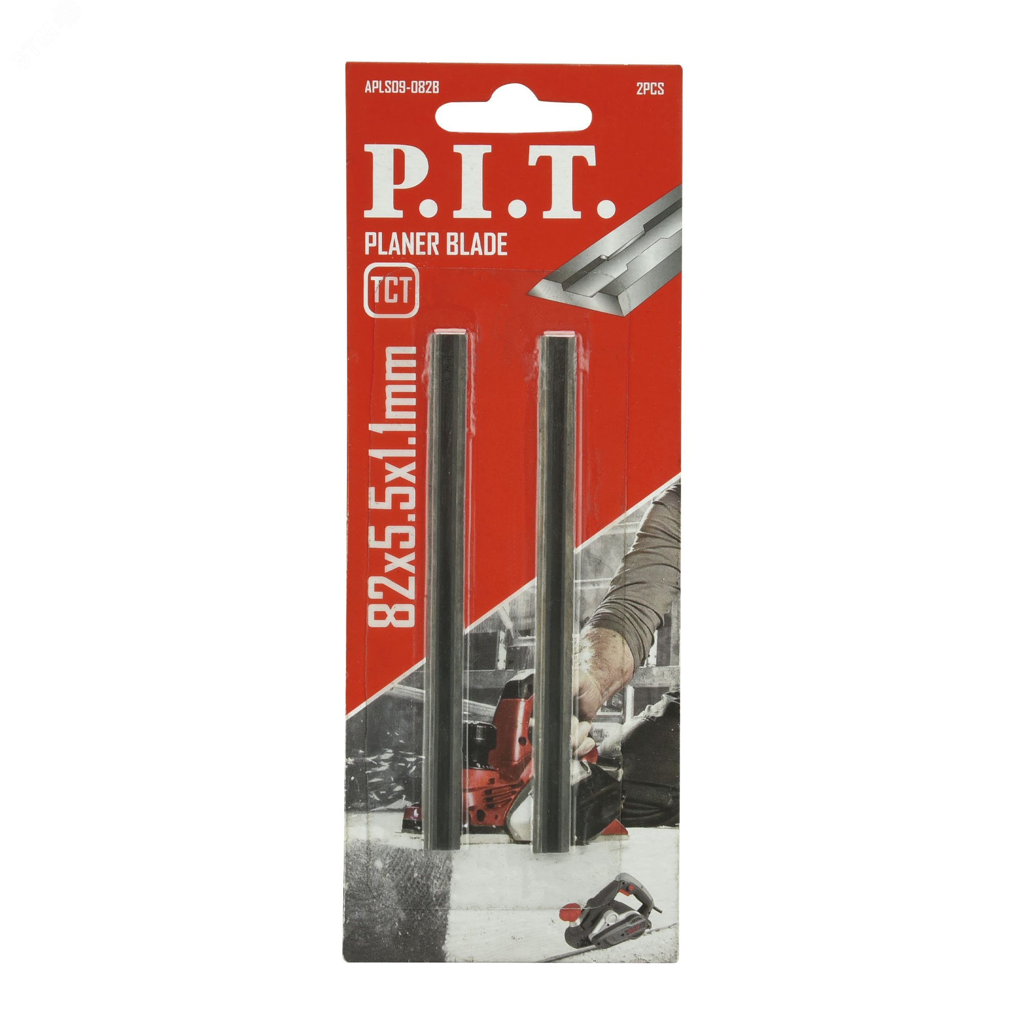 Изображение товара Ножи для рубанка P.I.T. 82x5,5х1,1 мм, 2 шт, TCT, двусторонние (APLS09-082B) (шт)