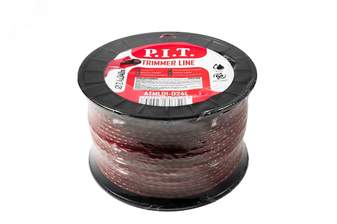 Изображение товара Леска для триммера двухцветная 2,4 мм 340 м катушка P.I.T.