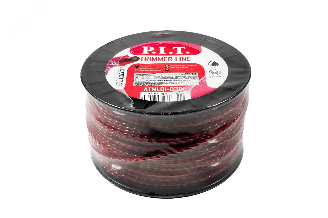 Изображение товара Леска для триммеров P.I.T. 3,0 мм 180м красная