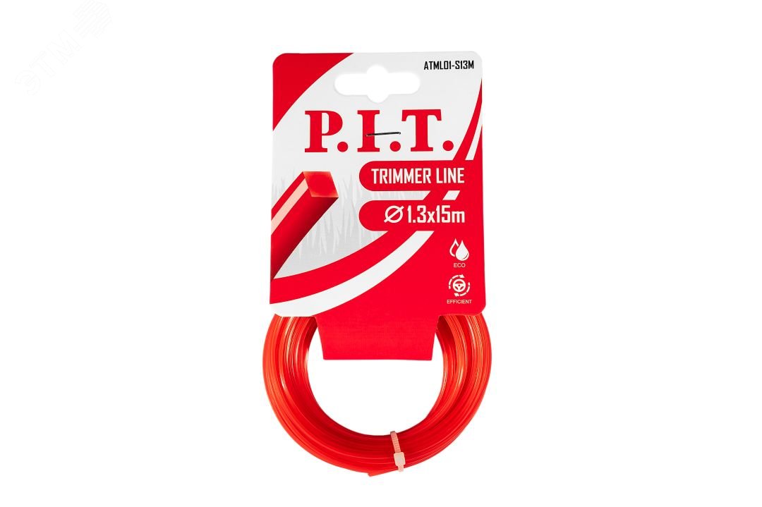Изображение товара Леска для триммера квадрат 15 м 1,3 мм P.I.T. для скашивания травы и сорняков