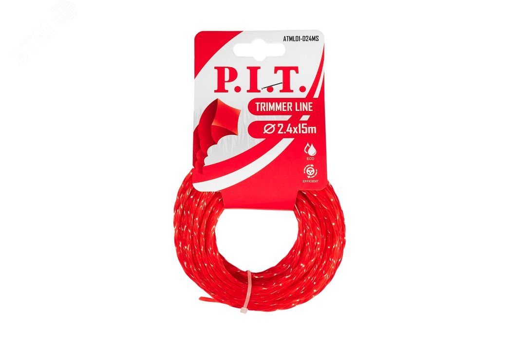 Изображение товара Леска для триммера квадрат 15 м 2,4 мм P.I.T. современная садовая леска