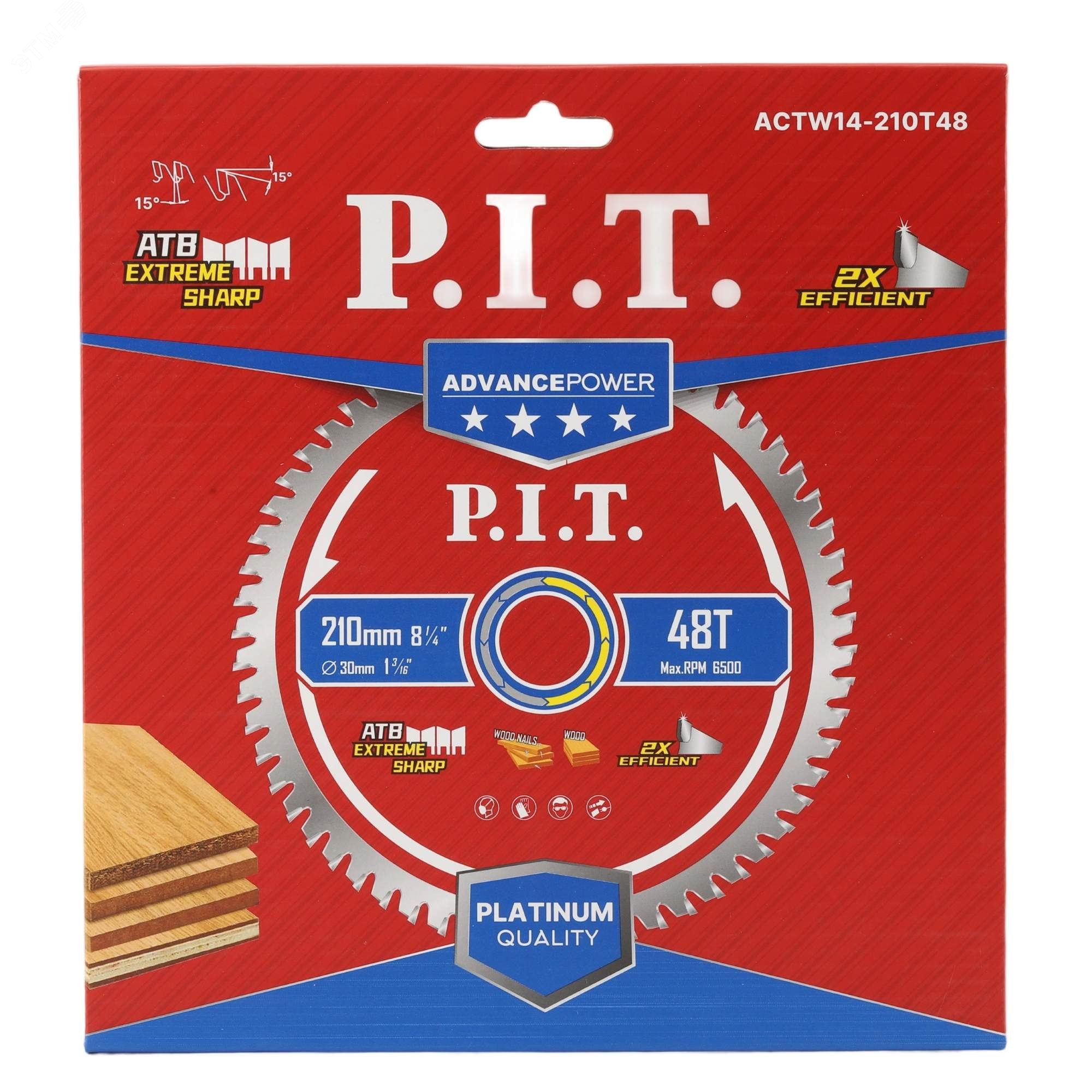 Изображение товара Диск пильный по дереву P.I.T. ADVANCE 210x30x1,4 мм 48T Carbide