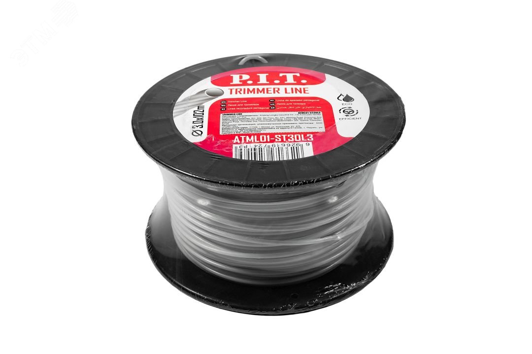 Изображение товара Леска для триммера 3 мм, 102 м, круглая, серый, катушка P.I.T.