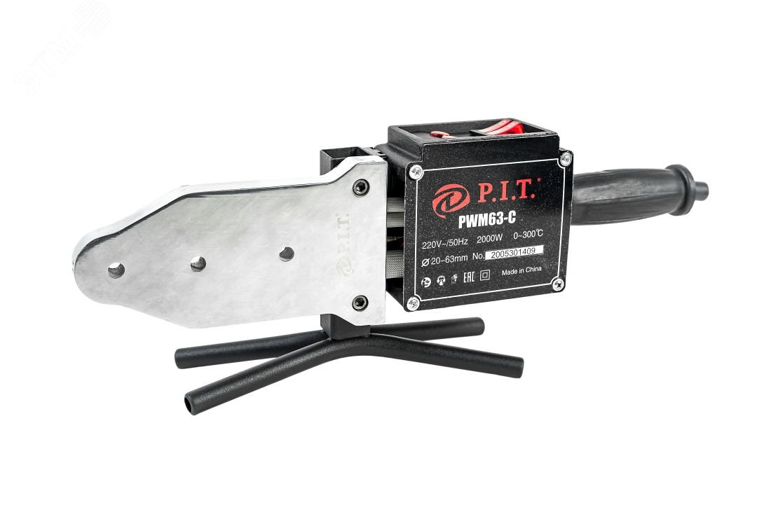 Изображение товара Аппарат для сварки труб ПВХ PWM63-C металлический кейс насадки 63 мм