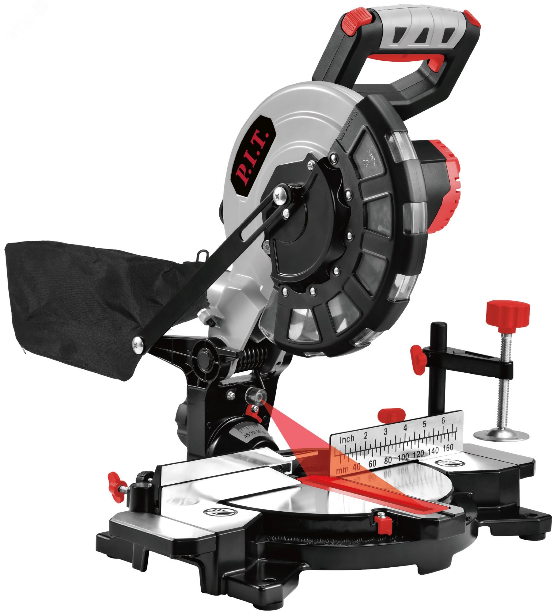 Изображение товара Торцовочная аккумуляторная пила P.I.T. PMS20H-210B с лазером