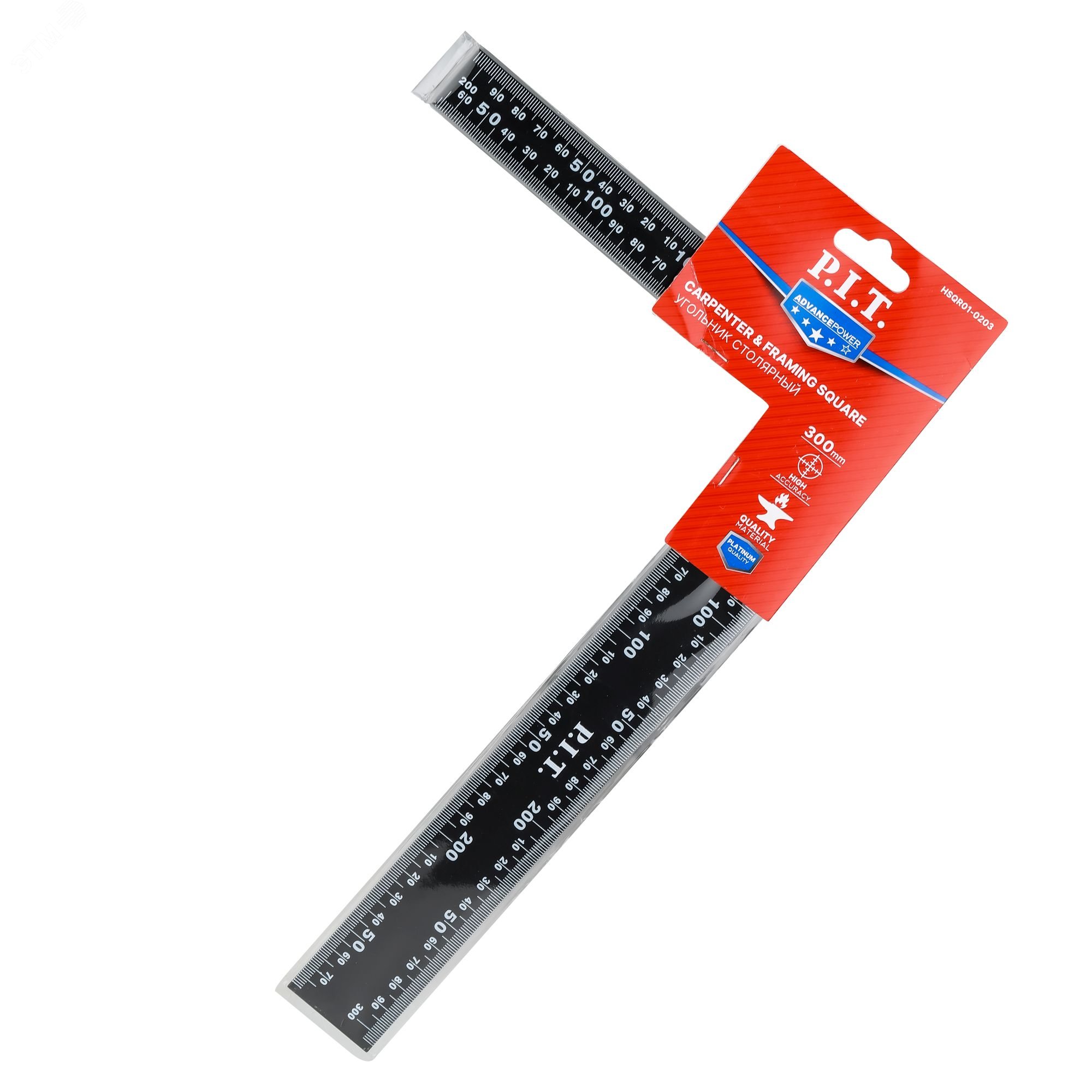 Изображение товара Цельнометаллический угольник P.I.T. ADVANCE HSQR01-0203 20х30 см для точных измерений
