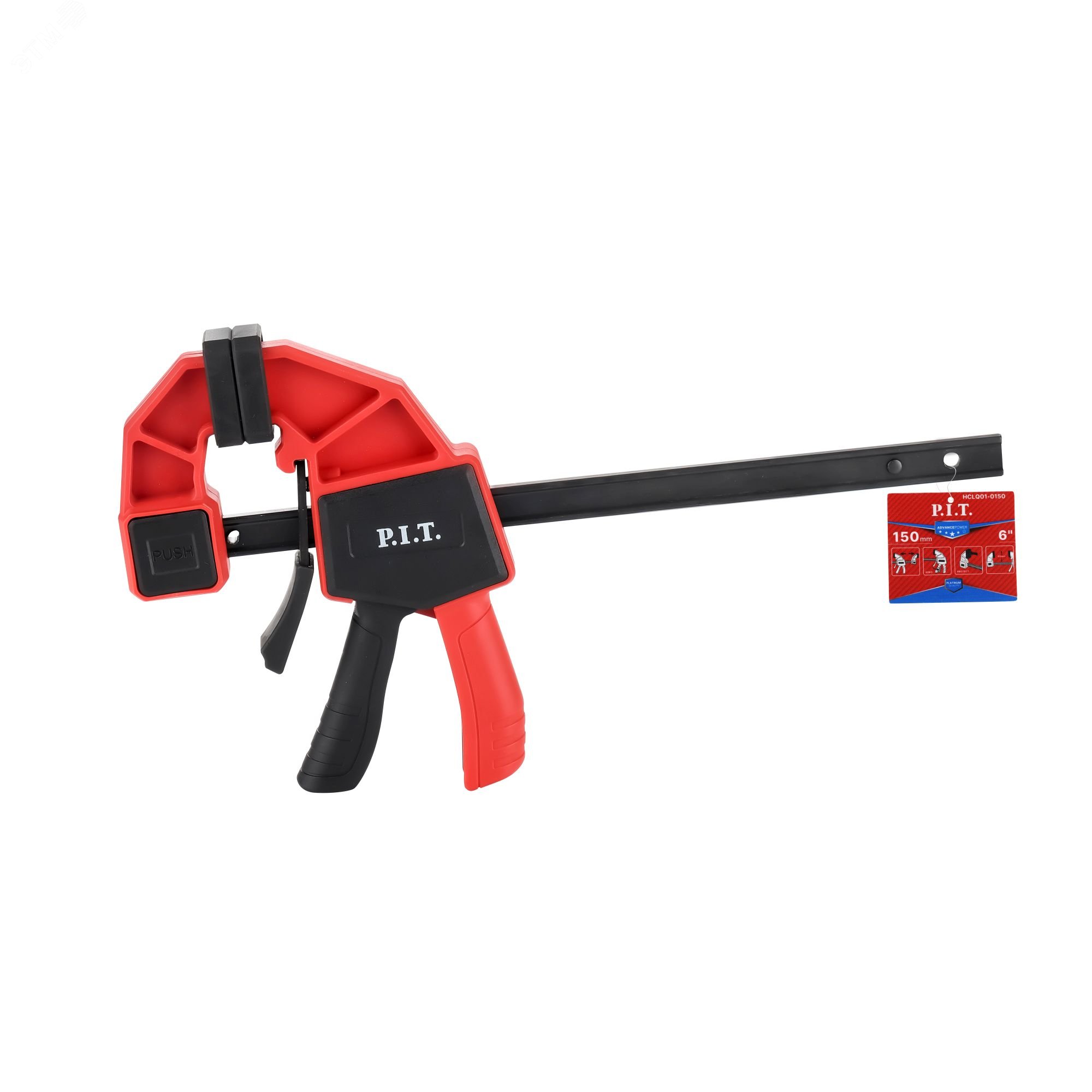 Изображение товара Струбцина быстрозажимная (пошаговый зажим 60Х150 мм, двухкомпонентная рукоятка) (шт)