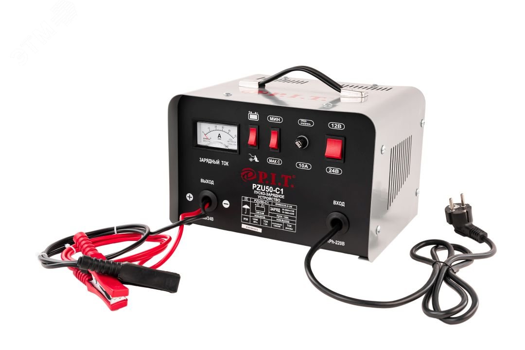 Изображение товара Пуско-зарядное устройство P.I.T. PZU50-C1 МАСТЕР 12/24В 20/30А компактное