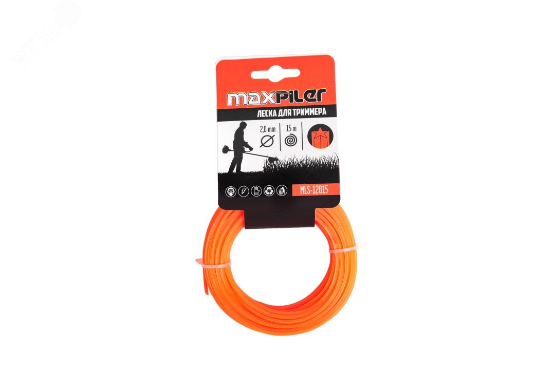 Изображение товара Леска для триммеров 2.0мм 15м оранжевая звезда P.I.T.